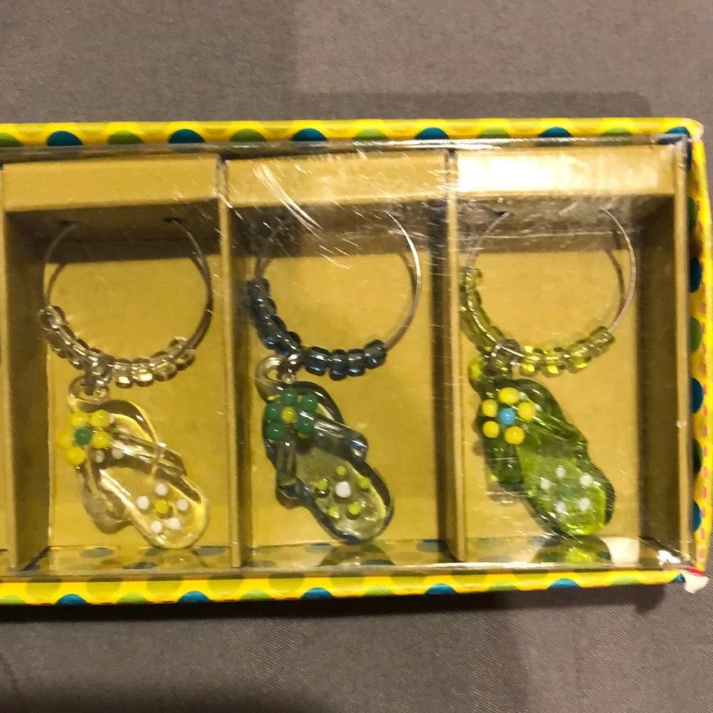 Sandal Wine glass Charms